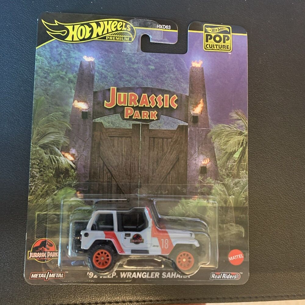 Mattel - Hot Wheels Premium Car - '92 JEEP WRANGLER SAHARA [Jurassic Park] - New